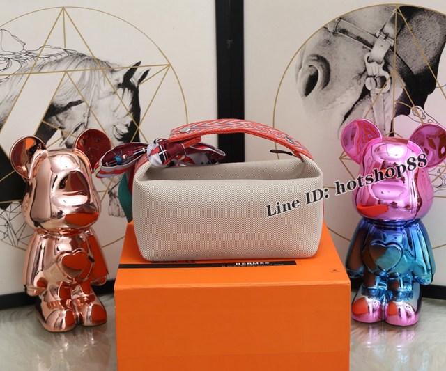 Hermes專櫃經典款手提女包 愛馬仕新配色飯盒包 Trousse Bride-A-Brace ttd1264